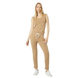 Monrow Medium Supersoft Jumpsuit with Patch Pockets in latte